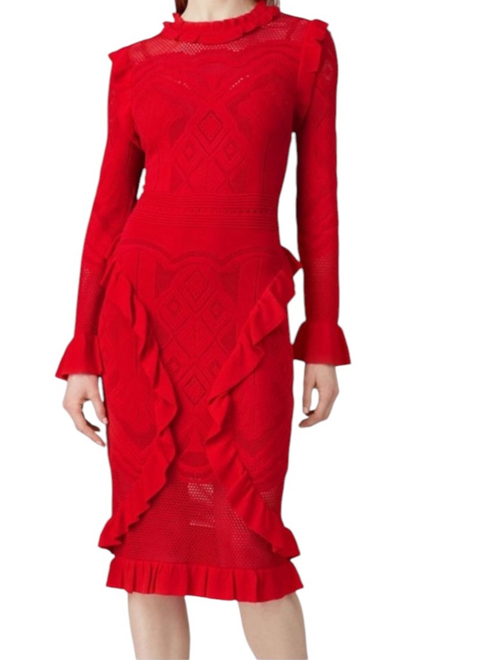 Alexis Red Sivan Ruffle Knit Dress